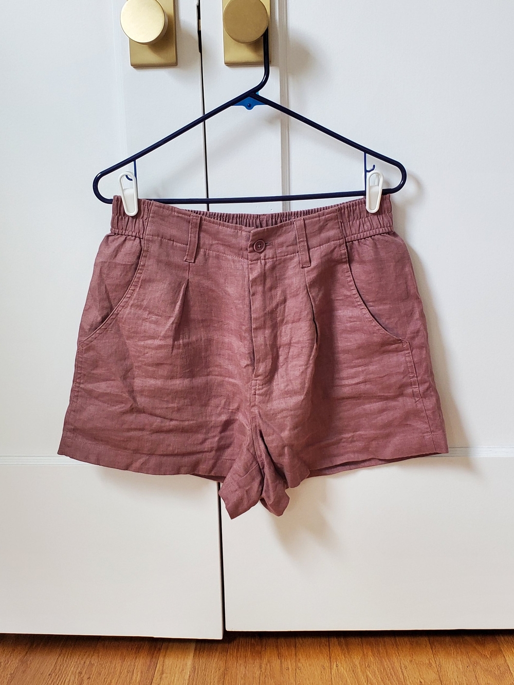 Madewell Neale Short 100% Linen Evening Mauve Size 6 - Picture 9 of 10